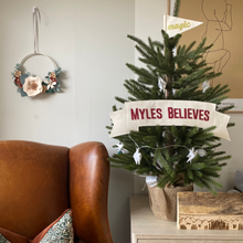 Load image into Gallery viewer, Small ‘Believes’ Christmas Tree Banner
