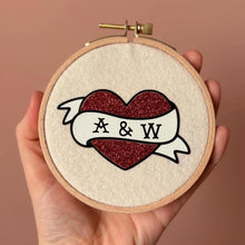 Load image into Gallery viewer, Customised Heart Design in Wooden Hoop