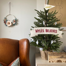 Load image into Gallery viewer, Small ‘Believes’ Christmas Tree Banner
