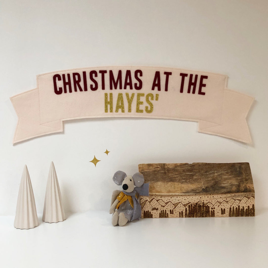 Custom Family Name Christmas Tree Banner