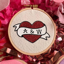 Load image into Gallery viewer, Customised Heart Design in Wooden Hoop
